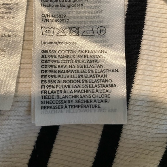 H&M Ribbed Black and Cream Striped Cropped Tank Top - Picture 5 of 9